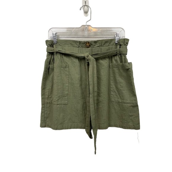 SHEIN Dresses & Skirts - SHEIN Womens skirt size xL green Paperbag fall mini lightweight button detailing